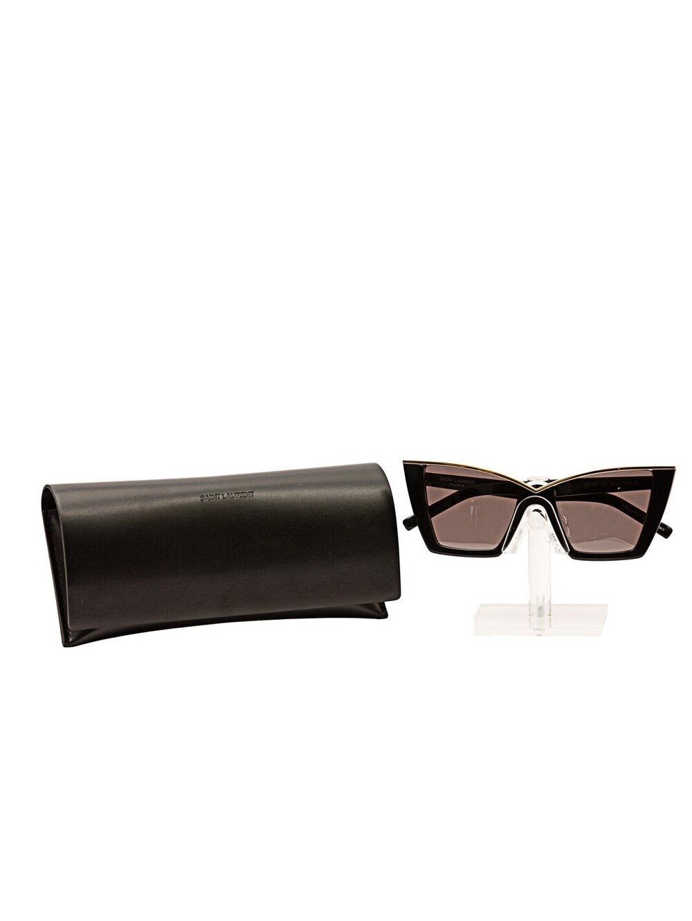 Saint Laurent Cateye Gold Bar Black
